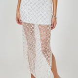 Embellished Mesh Maxi Skirt