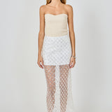 Embellished Mesh Maxi Skirt