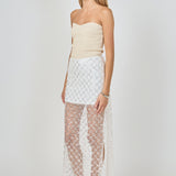 Embellished Mesh Maxi Skirt