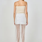 Embellished Mesh Maxi Skirt