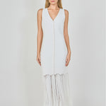 Endless Rose - Sleeveless Fringed Knit Midi Dress IVORY / XS Endless Rose - Sleeveless Fringed Knit Midi Dress IVORY / XS