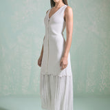 Sleeveless Fringed Knit Midi Dress