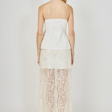 Button Detailed Strapless Tube Top