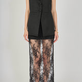 Lace Mix Media Sleeveless Maxi Dress