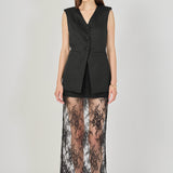 Lace Mix Media Sleeveless Maxi Dress
