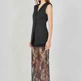 Lace Mix Media Sleeveless Maxi Dress