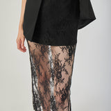 Lace Mix Media Sleeveless Maxi Dress