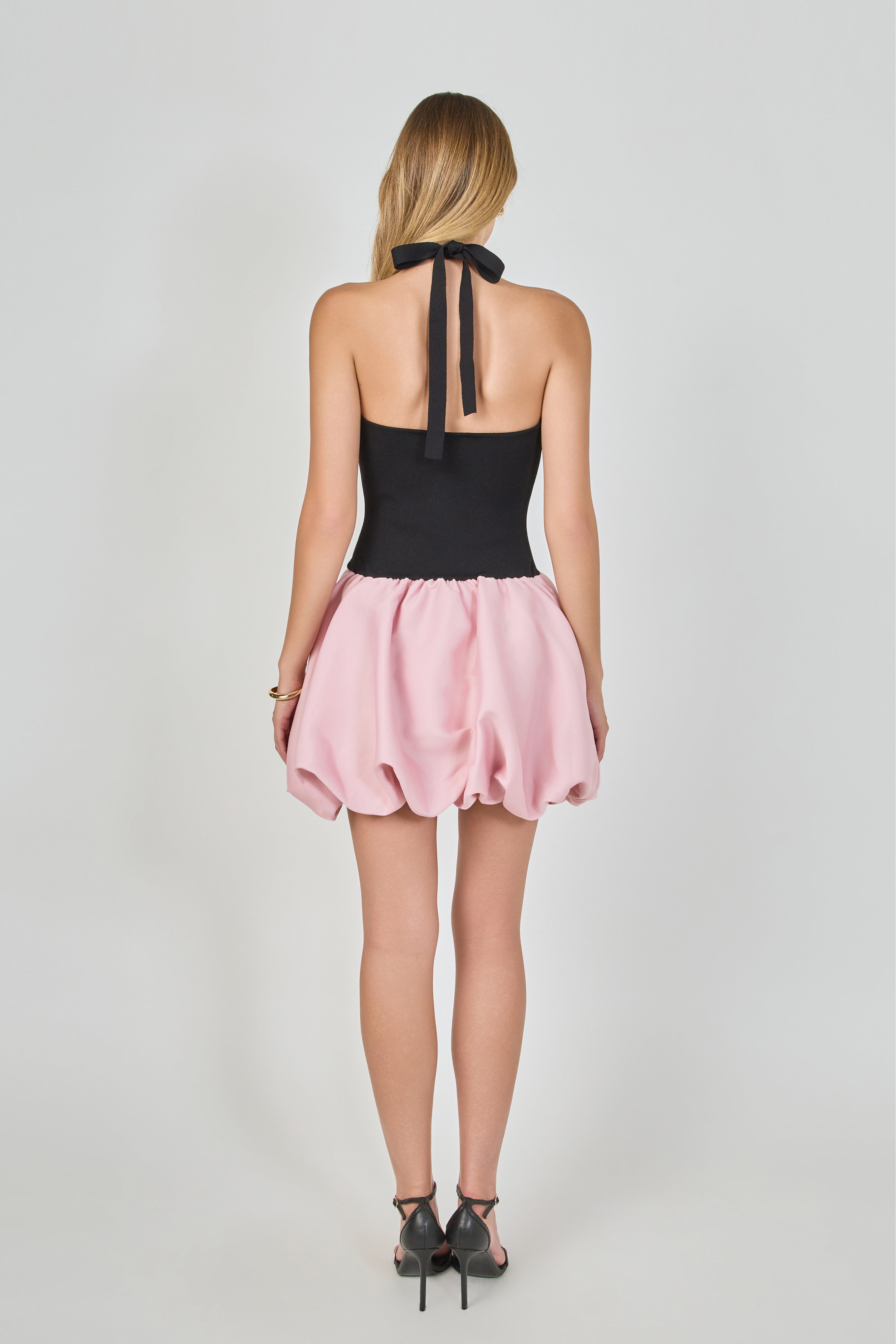bubble mini dress MODEL INFO Model is wearing size S Height Bridget Black Off the Shoulder