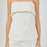 Embroidered Strapless Tube Top