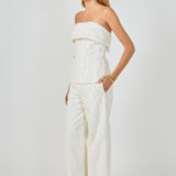 Embroidered Strapless Tube Top