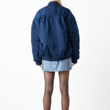 Ruched Bomber Jacket