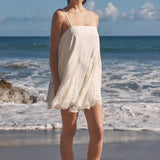 Sleeveless Lace Godet Mini Dress