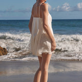 Sleeveless Lace Godet Mini Dress