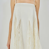 Sleeveless Lace Godet Mini Dress