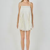 Sleeveless Lace Godet Mini Dress