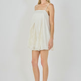 Sleeveless Lace Godet Mini Dress