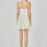 Sleeveless Lace Godet Mini Dress