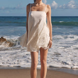 Sleeveless Lace Godet Mini Dress