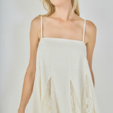 Sleeveless Lace Godet Mini Dress
