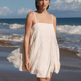 Sleeveless Lace Godet Mini Dress