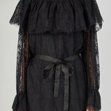 Mock Neck Lace Mini Dress