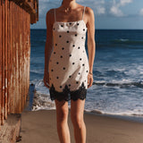 Lace Polka dot Slip Mini Dress