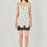 Lace Polka dot Slip Mini Dress