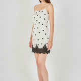 Lace Polka dot Slip Mini Dress