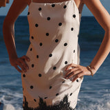 Lace Polka dot Slip Mini Dress