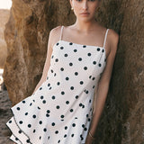 Polka Dot Lace Trimmed Romper