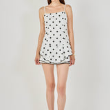 Polka Dot Lace Trimmed Romper