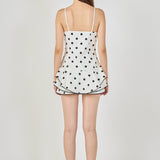 Polka Dot Lace Trimmed Romper