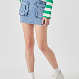 Pocket Denim Mini Skirt