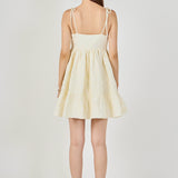 Floral Jacquard Babydoll Mini Dress