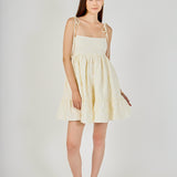 Floral Jacquard Babydoll Mini Dress