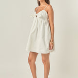 Front Tie Babydoll Mini Dress