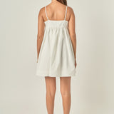 Front Tie Babydoll Mini Dress