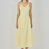 V-Neck Side Puff Maxi dress