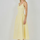 V-Neck Side Puff Maxi dress
