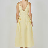 V-Neck Side Puff Maxi dress