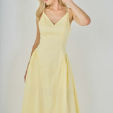 V-Neck Side Puff Maxi dress