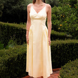 V-Neck Side Puff Maxi dress