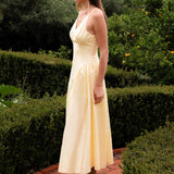 V-Neck Side Puff Maxi dress
