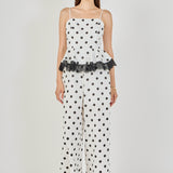 Polka Dot Peplum Jumpsuit