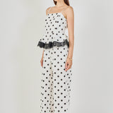 Polka Dot Peplum Jumpsuit