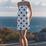 Polka Dot Choker Tie Mini Dress