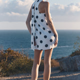 Polka Dot Choker Tie Mini Dress