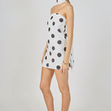 Polka Dot Choker Tie Mini Dress