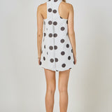 Polka Dot Choker Tie Mini Dress