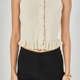 Ruffle Trim Knit Vest